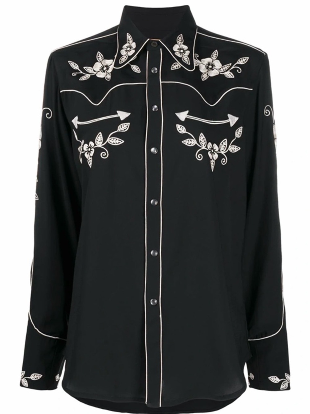 Polo by Ralph Lauren Black Western-Embroidered Button-Down Shirt